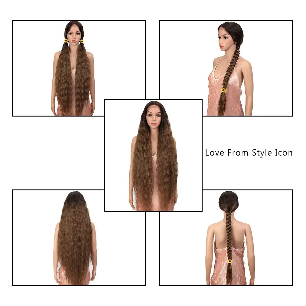 41in/104cm Lace Front Super Long Wavy Wig Middle