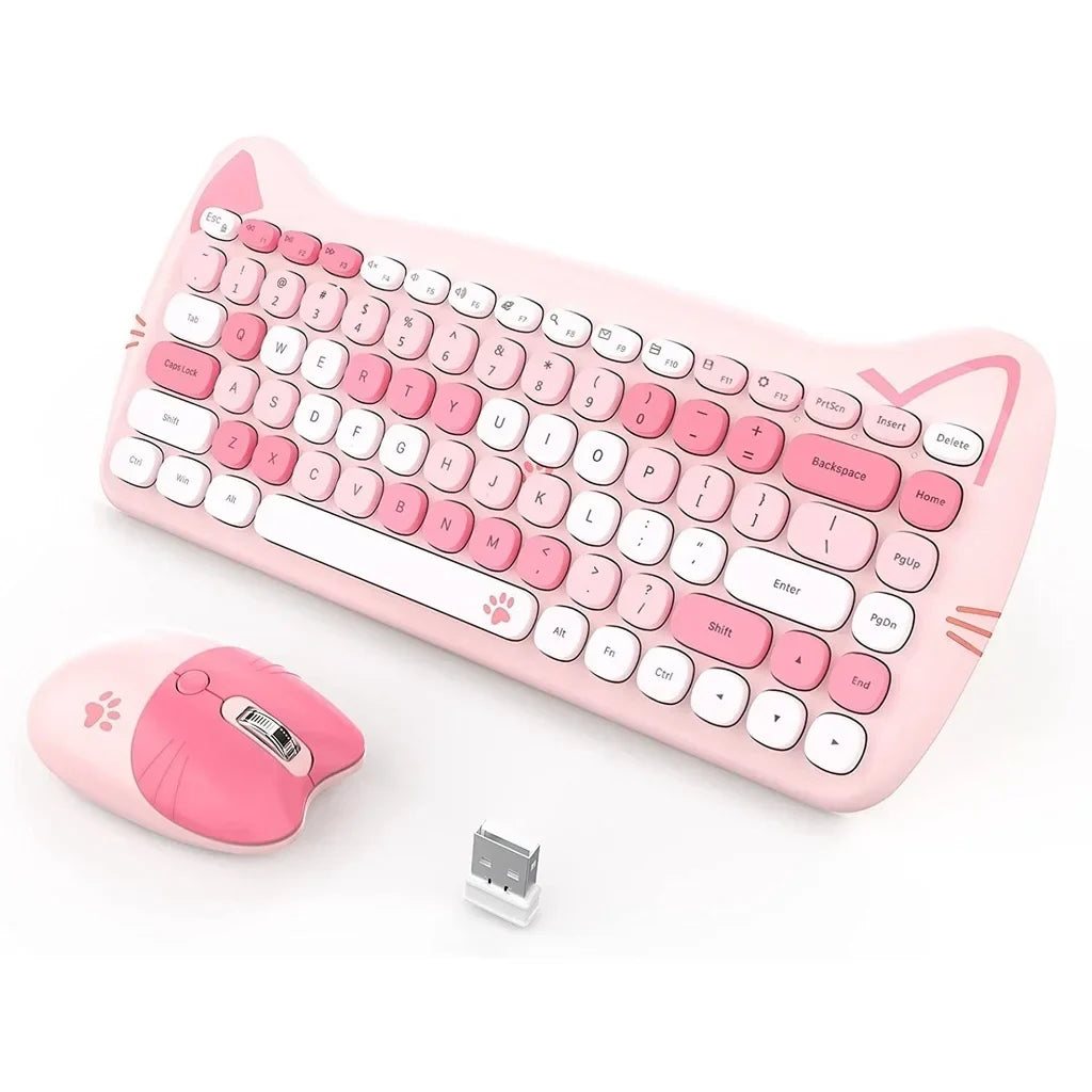 Colors Cute 2.4G Wireless Keyboard Mouse Combo for