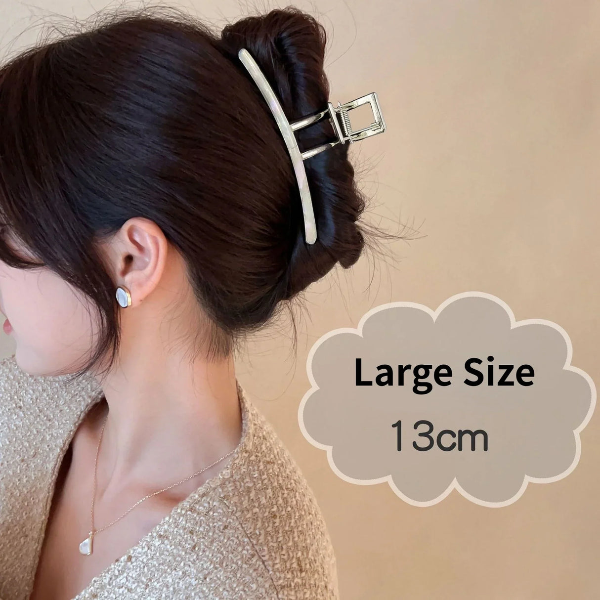Muweordy 13CM Oversize Woman Metal Acetate Hair Claws