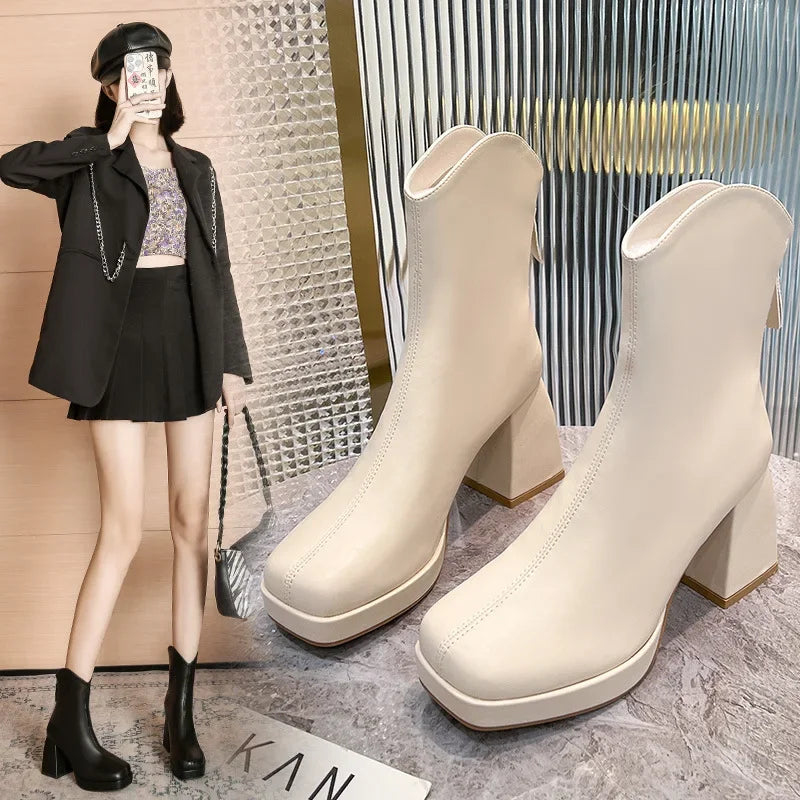 High Heels Short Boots Women Fashion Shoes Autumn