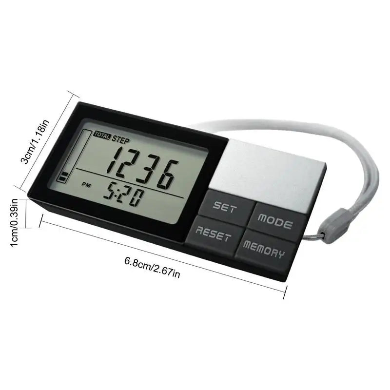 Portable Pedometer With LED Display Calorie Kilometer Counter