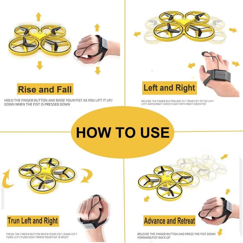 Hand Controlled Drone RC Mini Quadcopter Gesture Flying