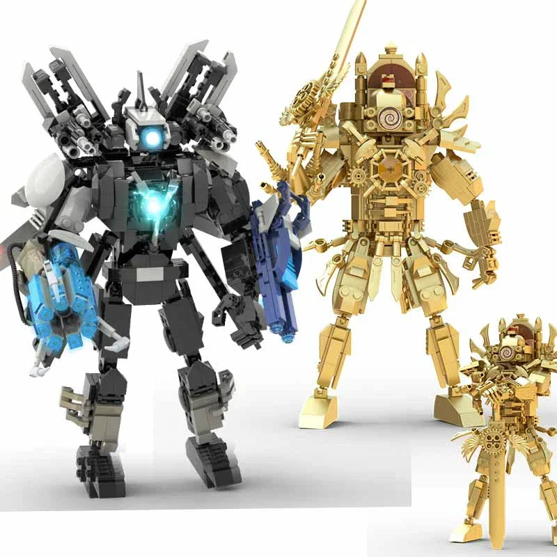 Moc Skibidi Toilet Builing Blocks Toy Titan Clock