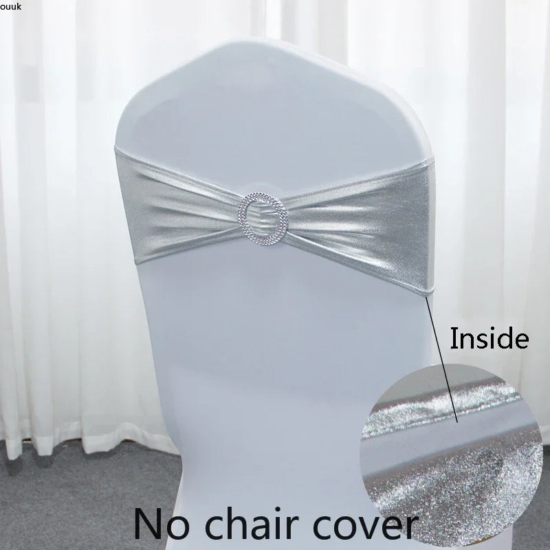 50pcs/Lot Metallic Gold silver Chair Sashes Wedding Chair