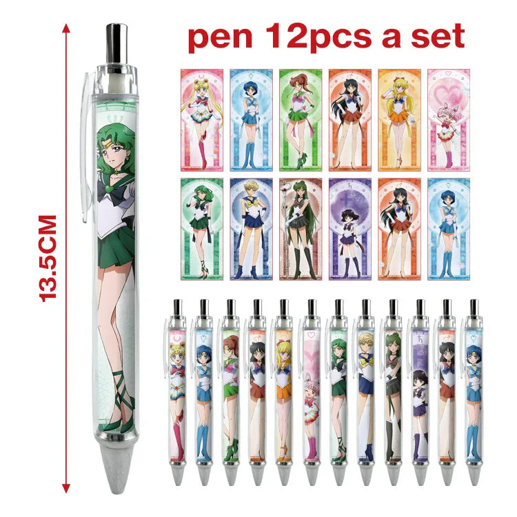 12pcs Anime Figure Sailor Moon Kawaii Cartoon Peripheral