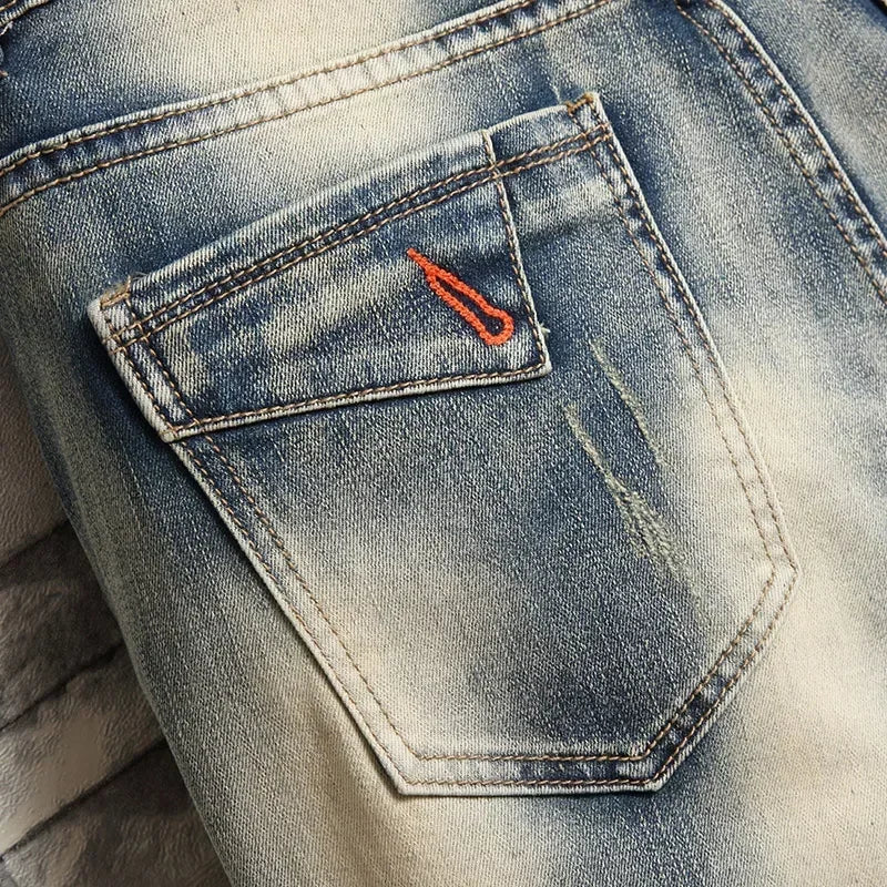 Vintage Jeans Splicing Shorts Men's Summer New Fashion
