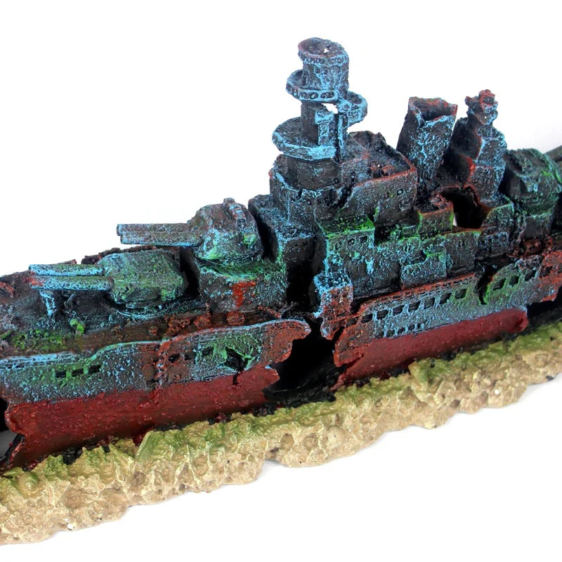 49cm Navy Warship Batttle Ship Resin Boat Aqaurium
