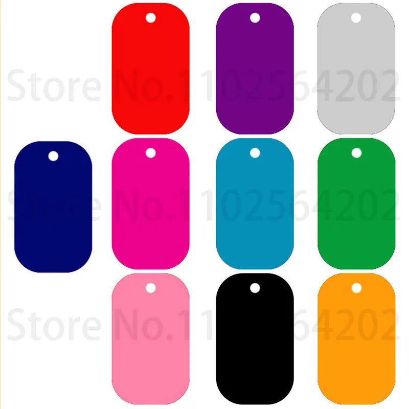 20pcs Aluminum Blank Rectangular Pet Dog Tag Custom