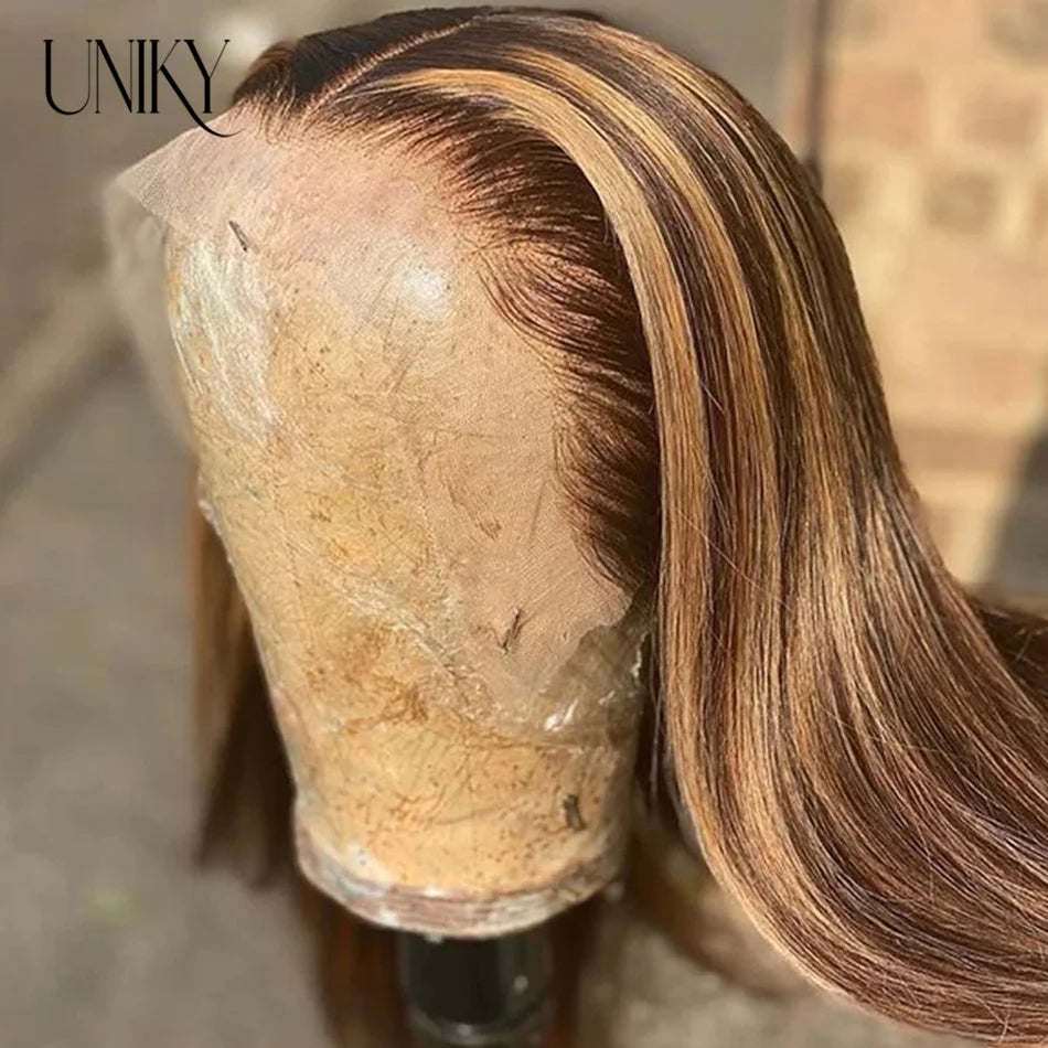 HD Highlight Wig Human Hair Brazilian Glueless Wig