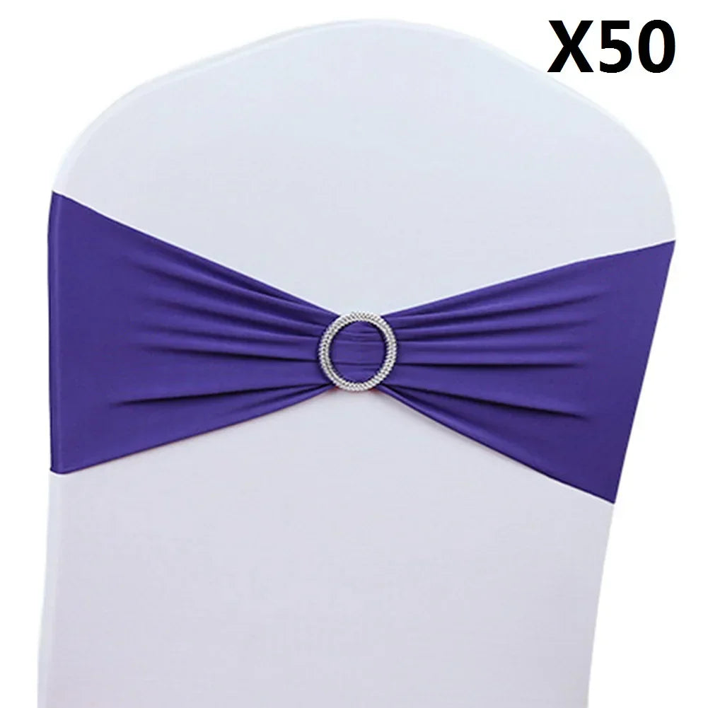 50PCS Wedding Chair Knot Ribbon Decoration Sashes For