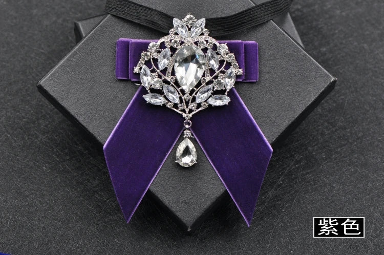Men's Wedding Bow Tie Pins Set Luxury Rhinestone