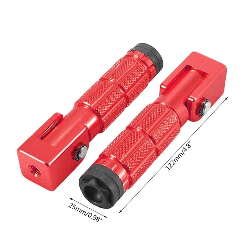 1 Pair 90° Folding Motorcycle Footpegs - M10 Front Rear Footrest