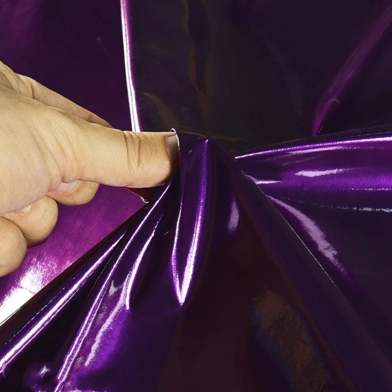 Purple Thin Mirror Leather Patent Leather Fabric Clothing