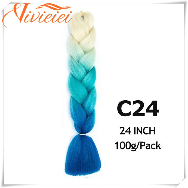6 Pcs 24" Jumbo Synthetic Braids Hair Extensions