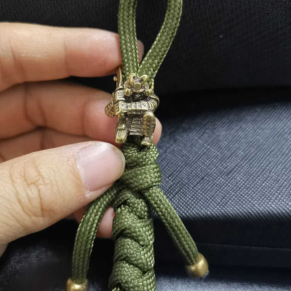 Japanese Broadsword Samurai EDC Retro Brass Knife Beads