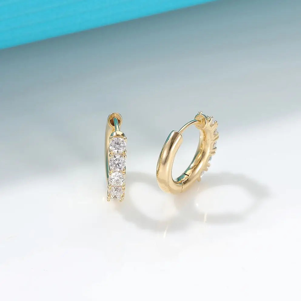 Moissanite Diamond Earring 925 Silver Round Moissanite Ear