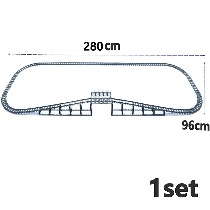 City Trains Track Rail Bricks Model straight curved