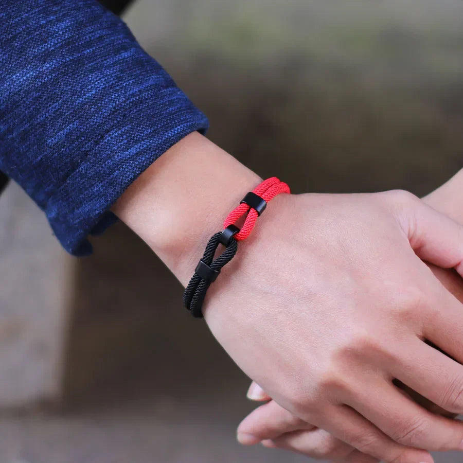 New Bicolor Thread Bracelet For Men Magnet Buckle