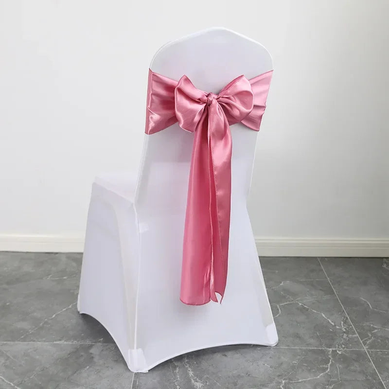 20pcs/set Satin Chair Sashes,17*275cm Silk Chair Ribbon Bows