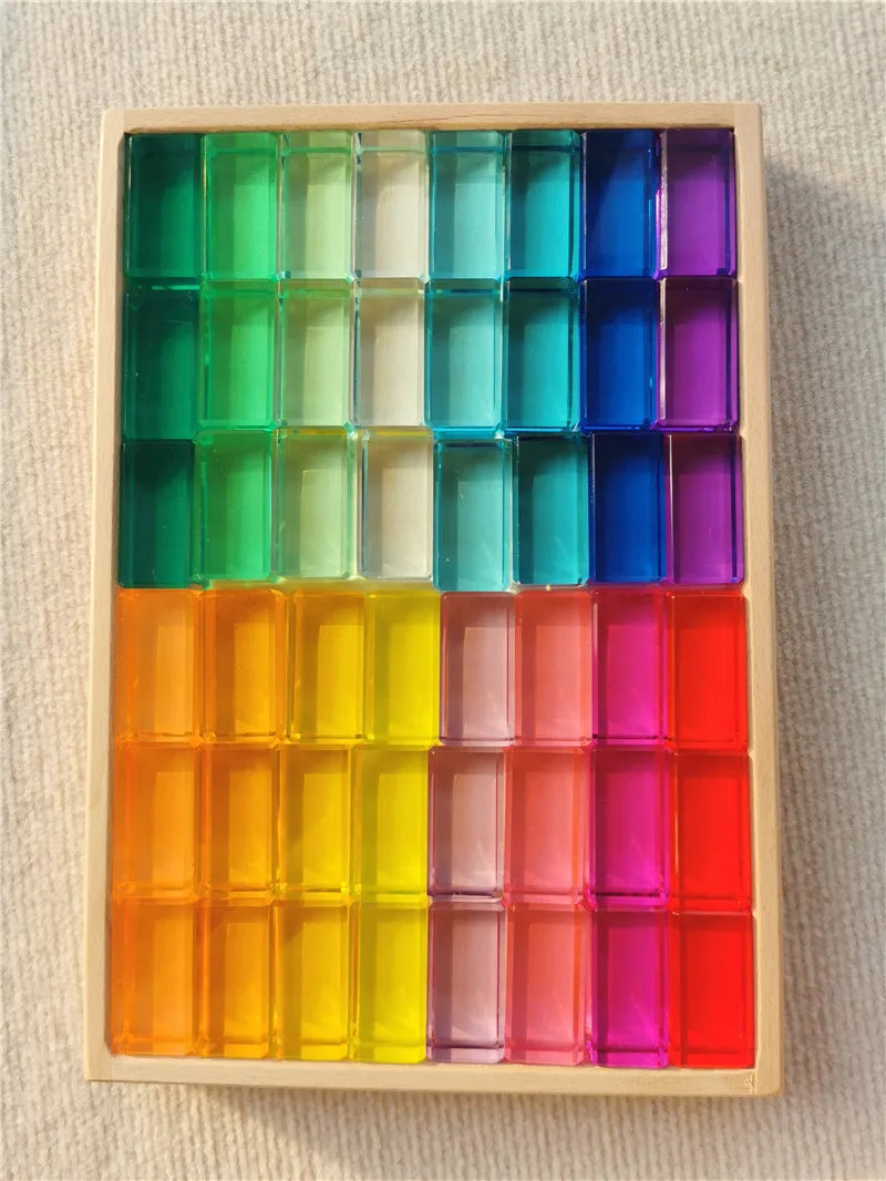 New Design Montessori Toys See Through Rainbow Lucite