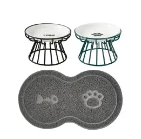 Water Cats Ceramic Stand Accessories Doggie Bowl Outdoor
