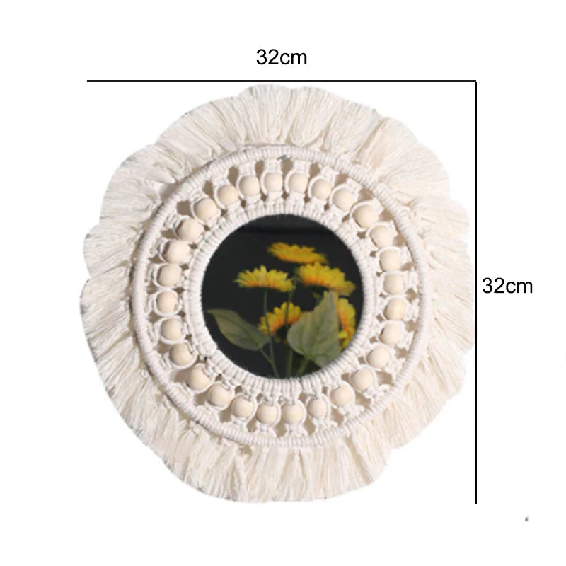 Macrame Wall Mirror Boho Round Mirrors Art Home