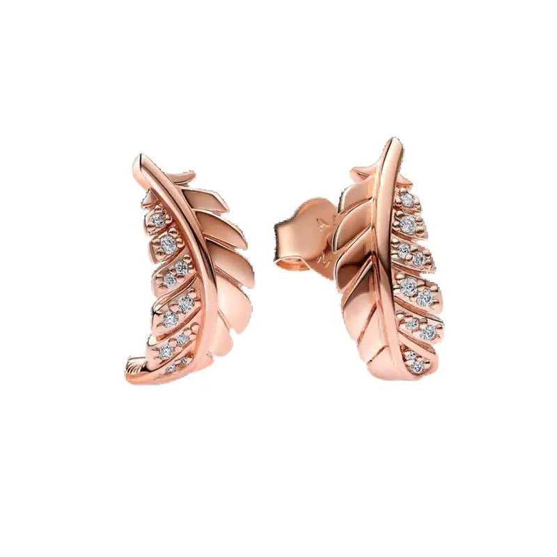 Rose Gold Hoop Earrings For Women 925 Silver