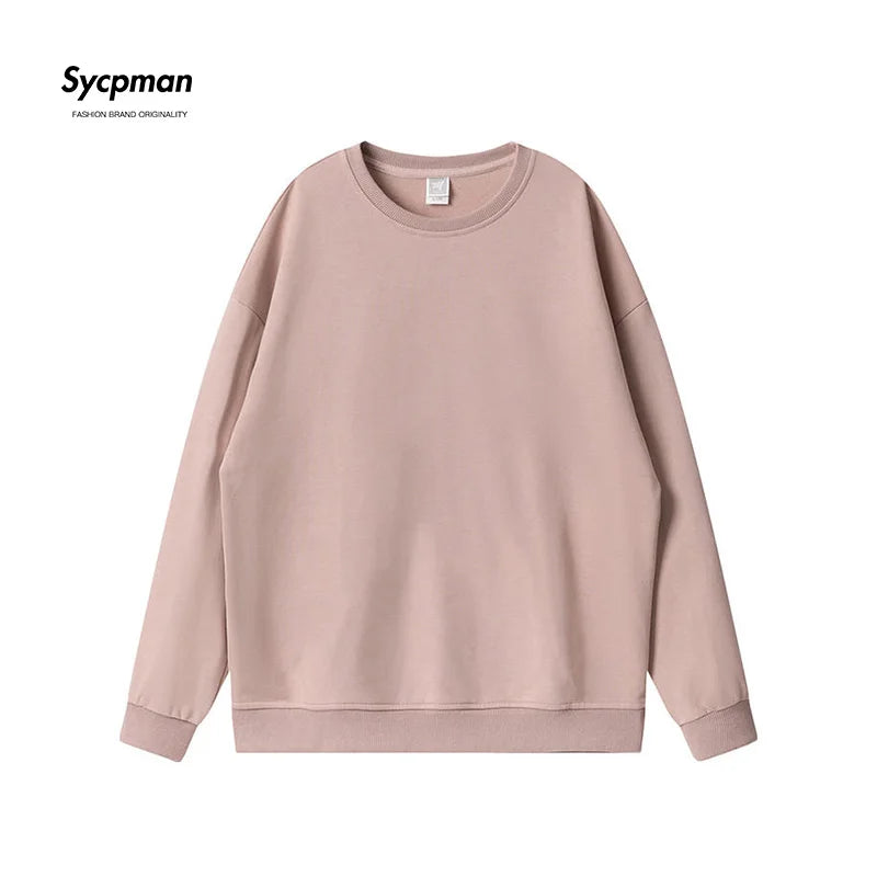 10.6oz 300gsm Cotton Pullover Sweater Men Solid Color