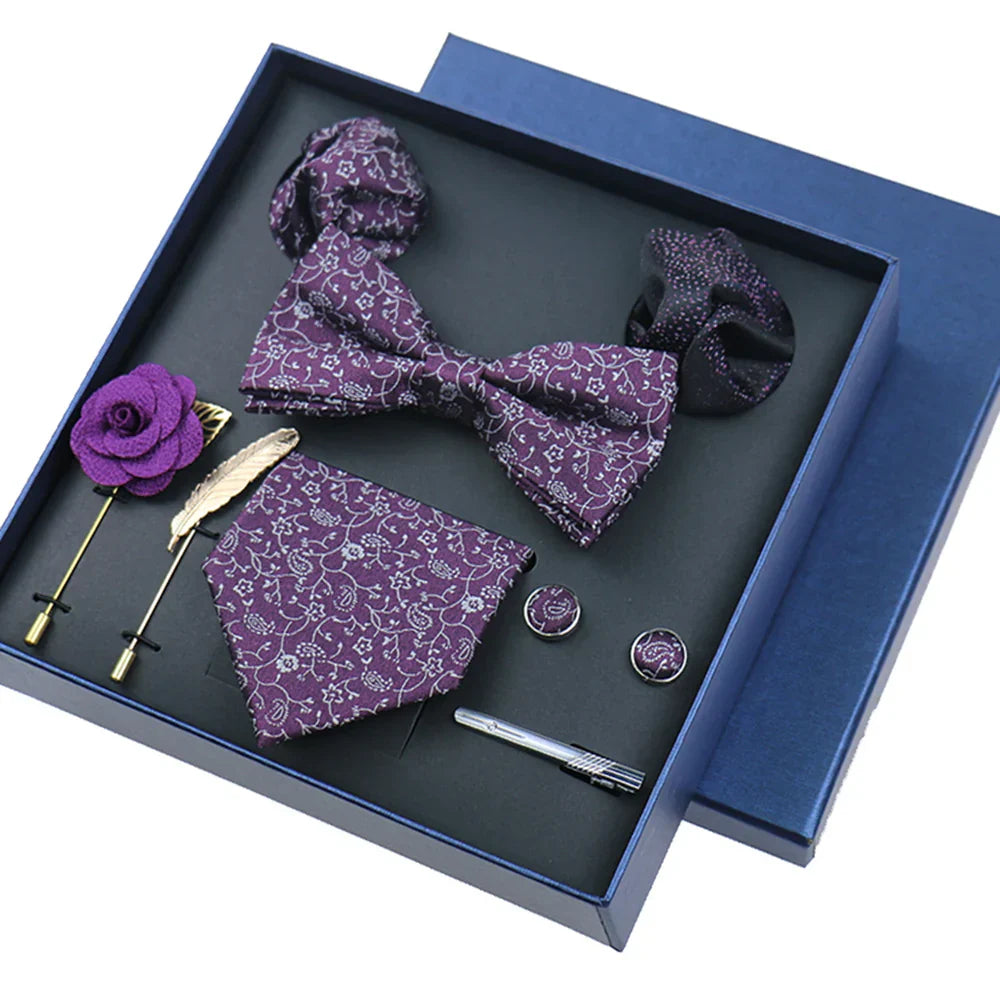 Men's Tie Set Gift Box Fashion Brand Bowtie