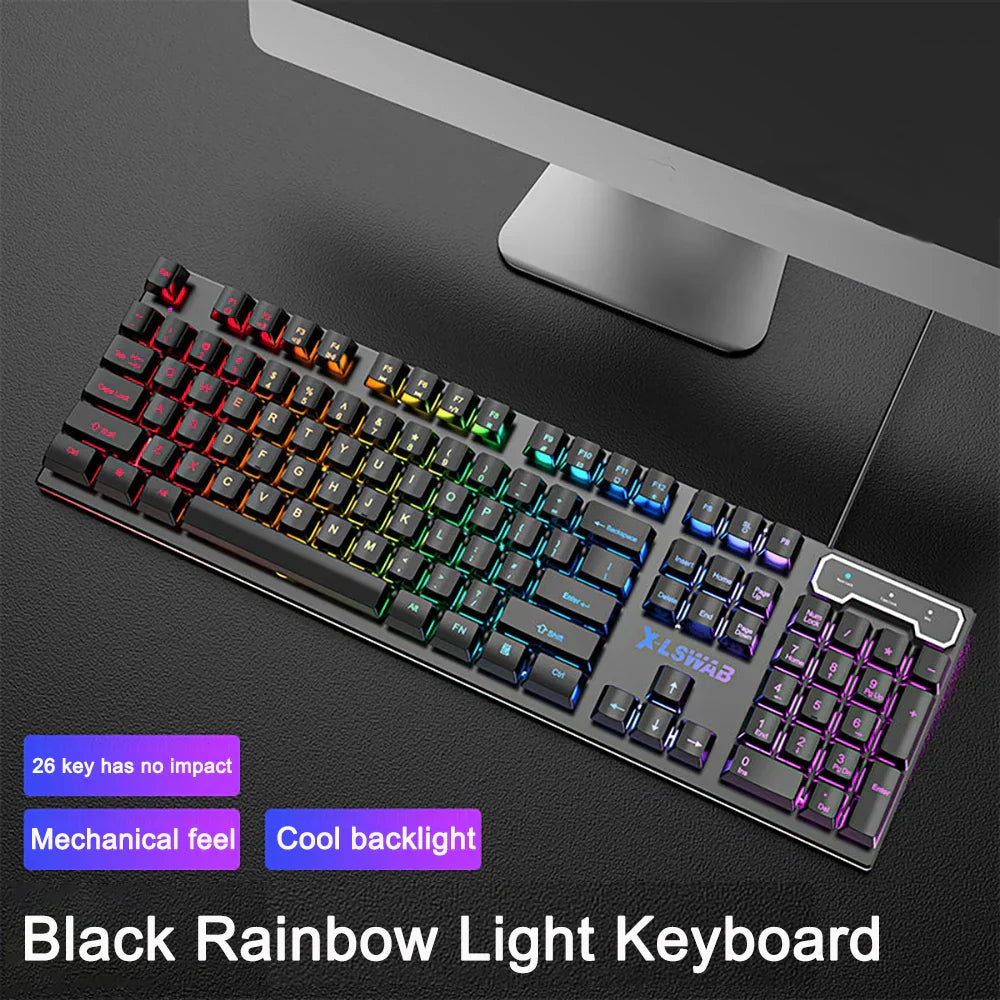 3-piece Set Gaming Keyboard Mouse Headphone Set Wired