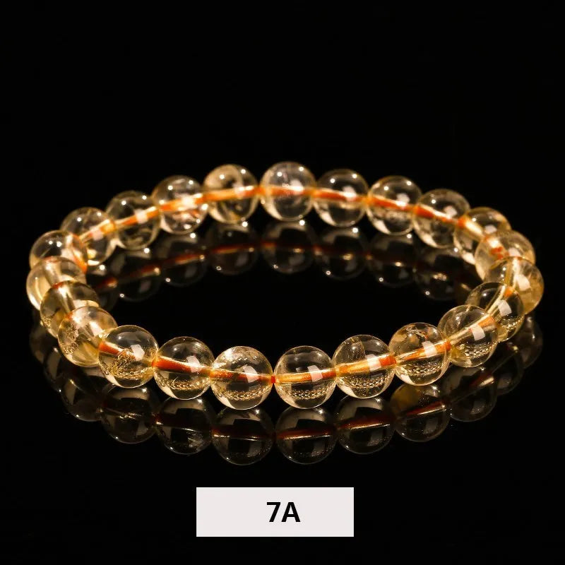 JD Natural Stone Citrines Beads Bracelet Women Yellow