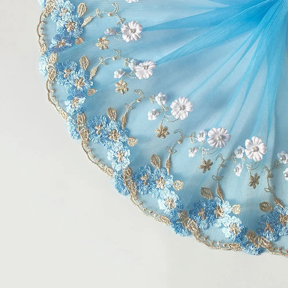11/17.5cm Wide Mesh Tulle Beaded Embroidery Guipure Lace
