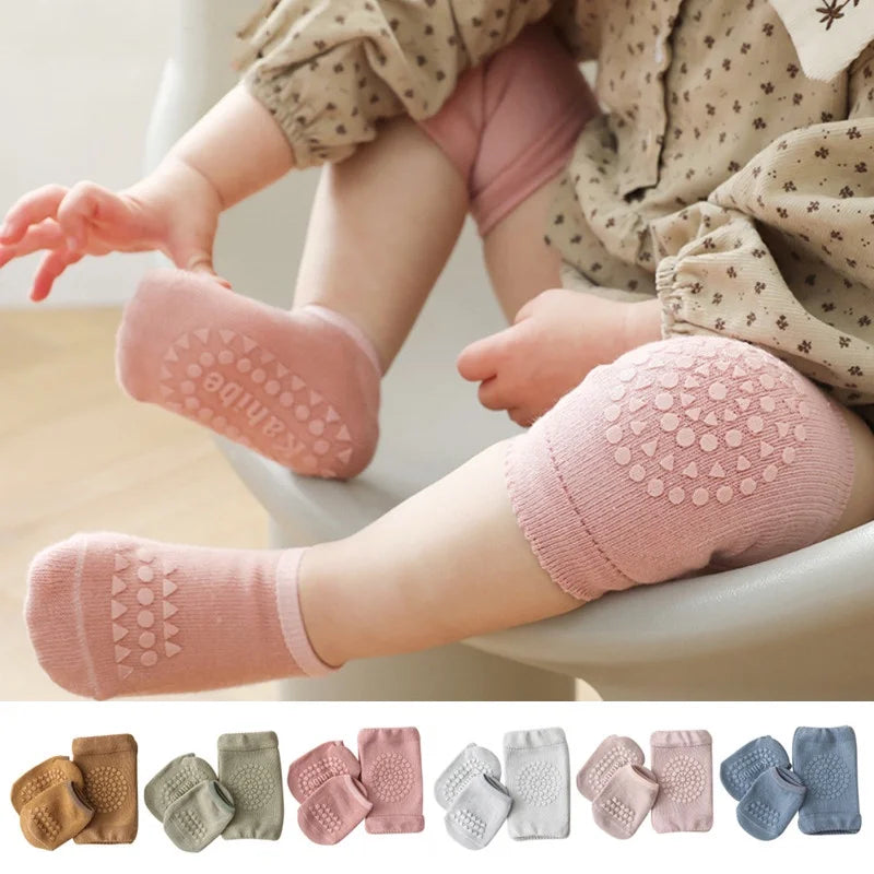 Summer Baby Knee Pads Socks Set Solid Color