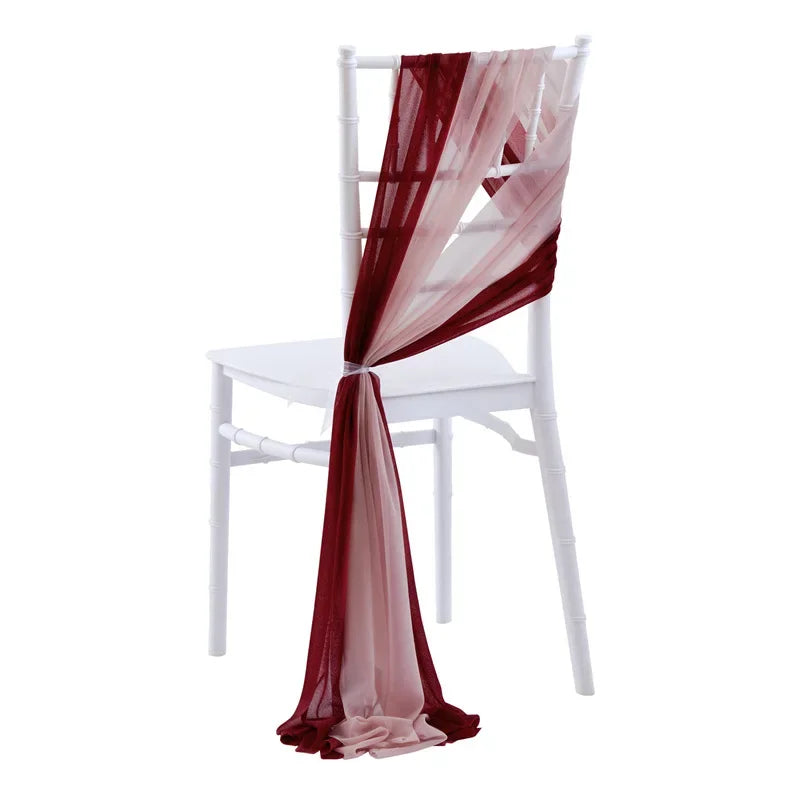 10/50PCS Chiffon Chair Sashes Wedding Chair Decoration 17x250cm