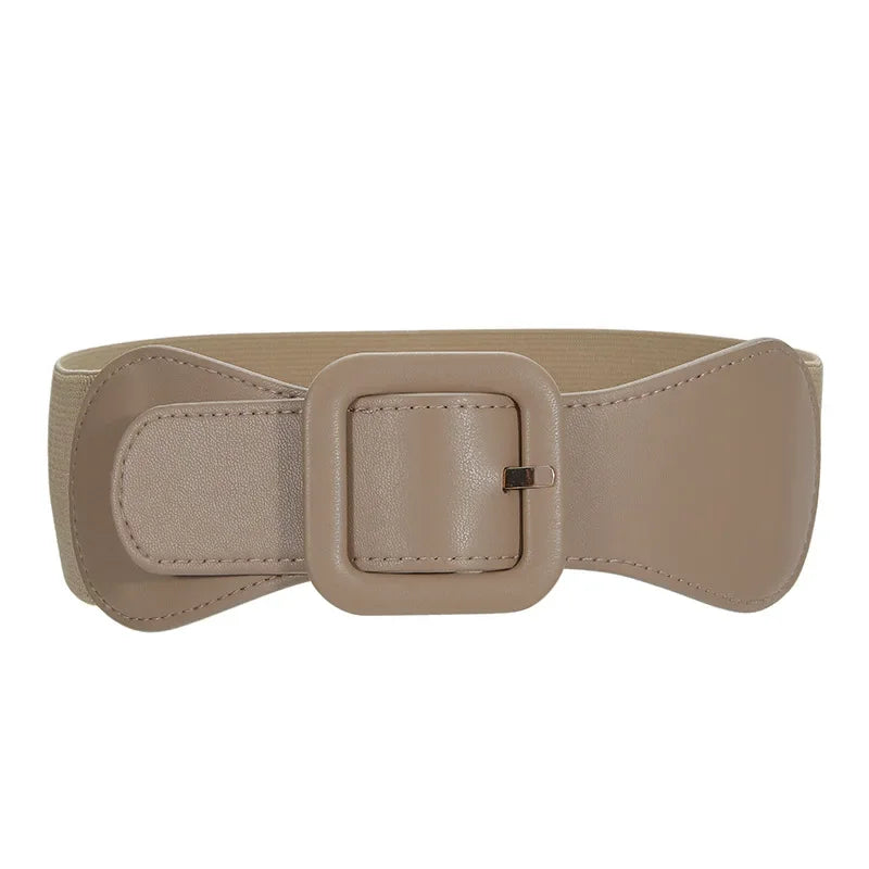 Women's Fashion Wide Belt Square Pin Buckle Imitation