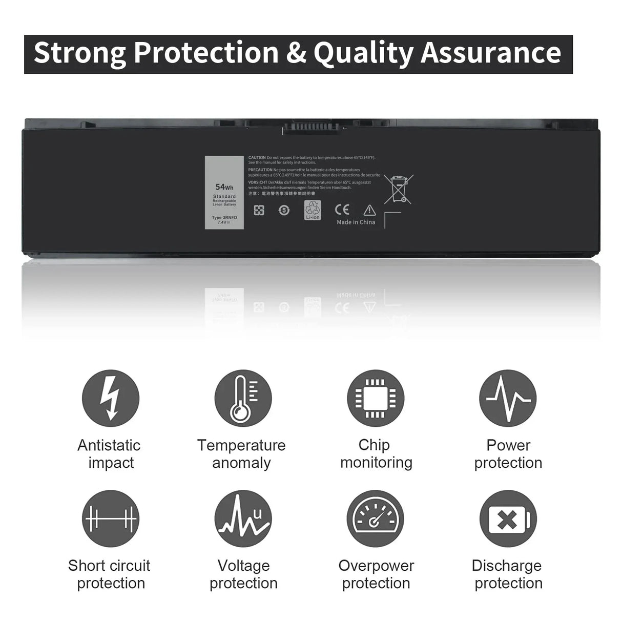 High Capacity 54Wh E7440 3RNFD Battery Replacement for