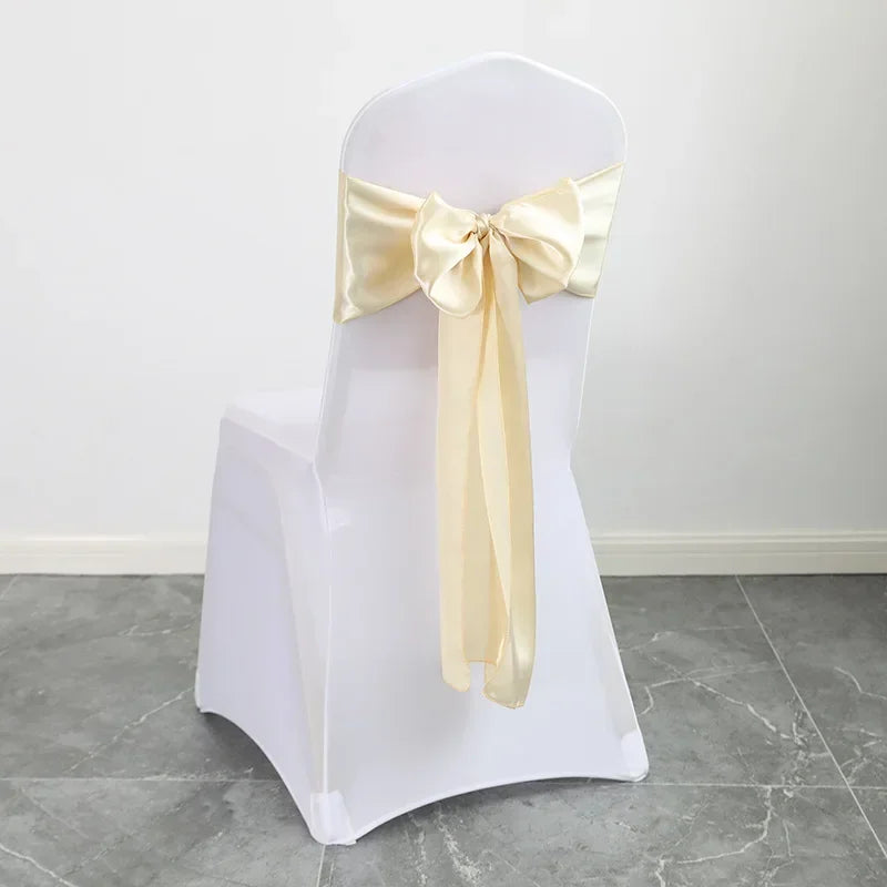 Wholesale 10/50pcs Satin Chair Bow Sashes Wedding Chair
