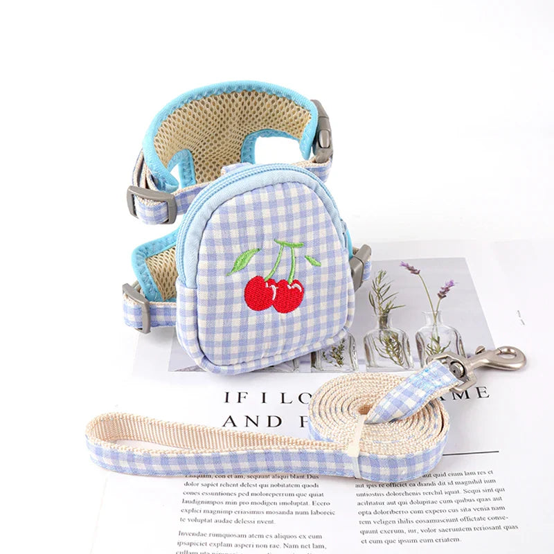 Sweet Embroidery Pattern Dog Leash Bag Functional Pet