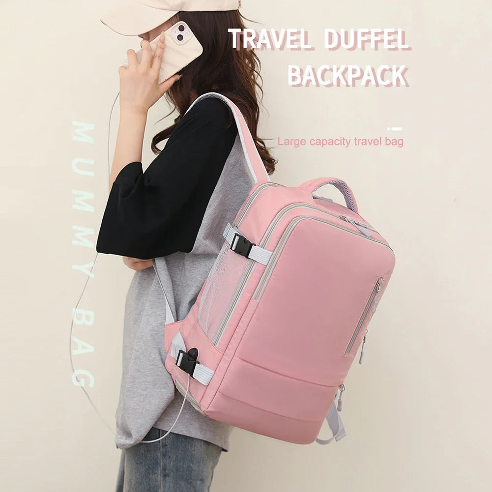 Unisex Casual Bag MultiPockets Carry On Backpack with