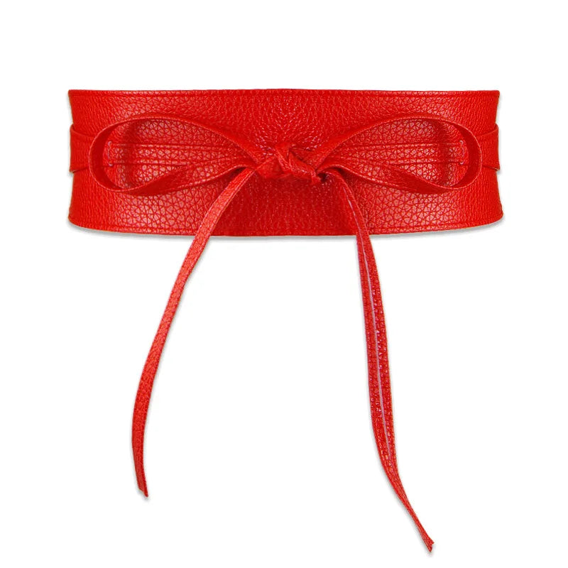 Women Belt for Dress Leather Bowknot Wide Belts