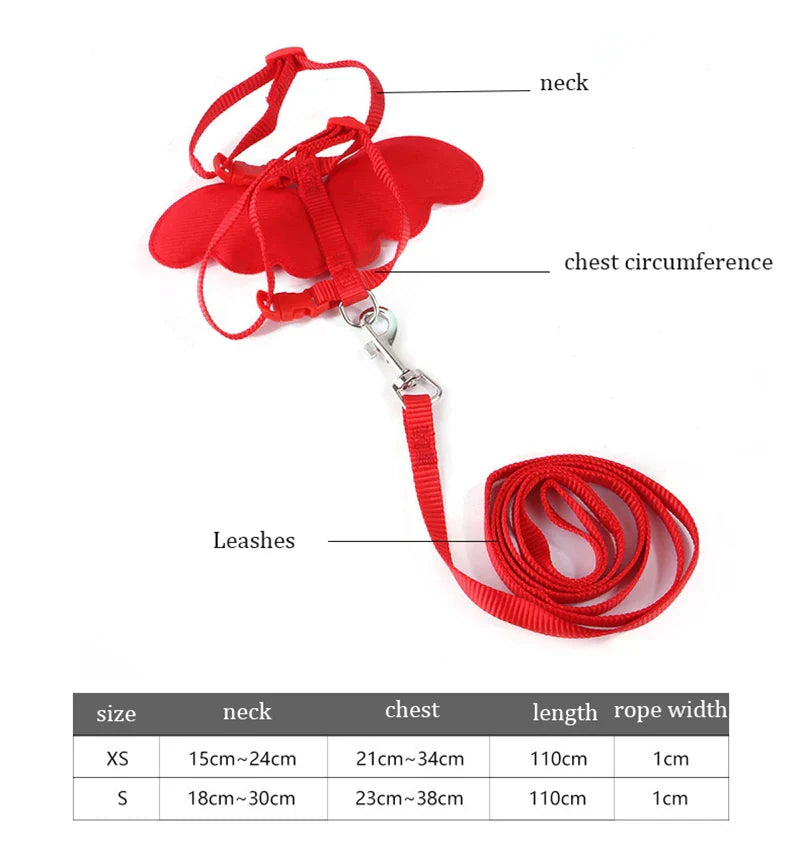 Hamster Rabbit Angel Wings Harness Leash Collar Chest