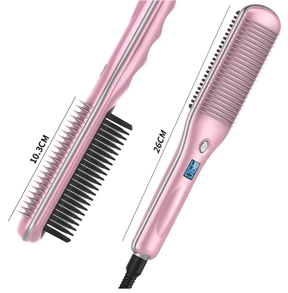 Professional Electric Hair Straightener Brush Anti-scald Straight Curling