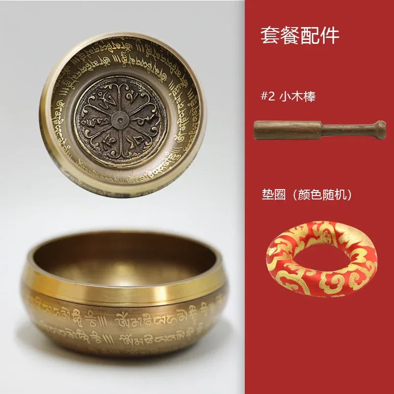 Large Nepal Singing Bowl Handmade Brass Buddhism Tibetan