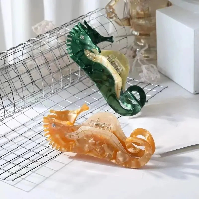 Muweordy 11cm Large Seahorse Hair Clip Marine Series