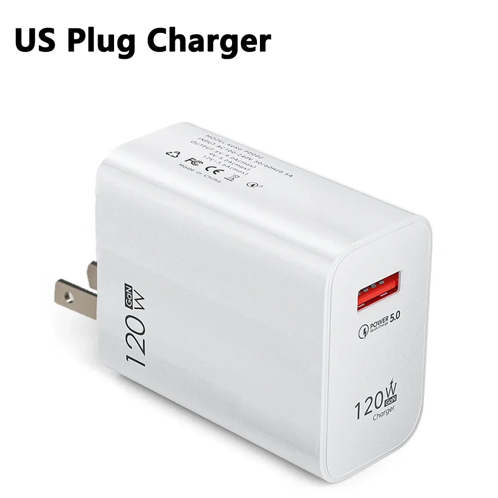120W USB GaN Charger Quick Charge 3.0 Fast