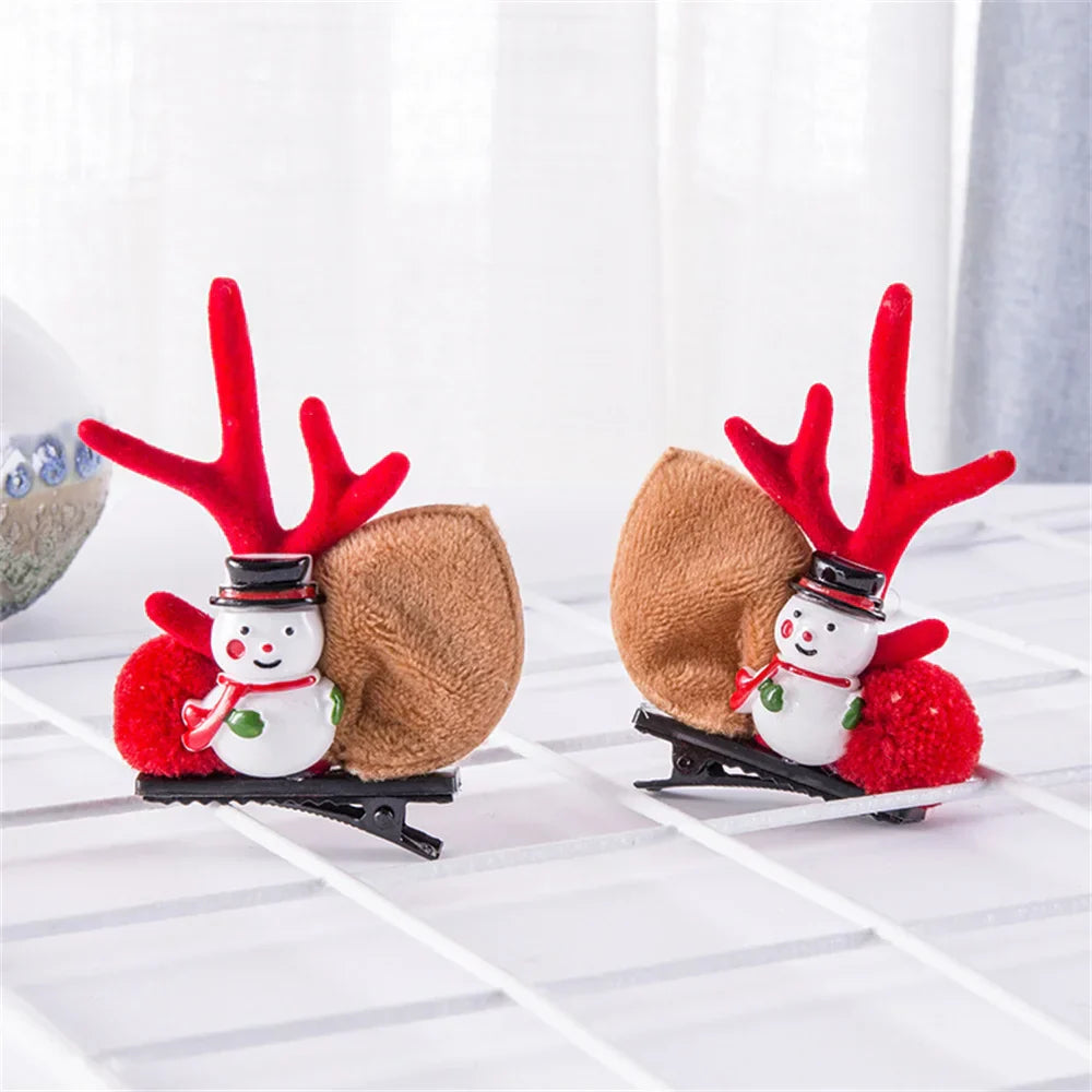 2pcs Pack Cute Reindeer Ears Hair Clip Classic