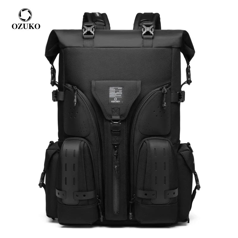 Ozuko Waterproof Tactical Backpack Outdoor Fashion Men's Multifunctional 15.6" Lapt Backpack Large Capacity Travel Tennis Bag