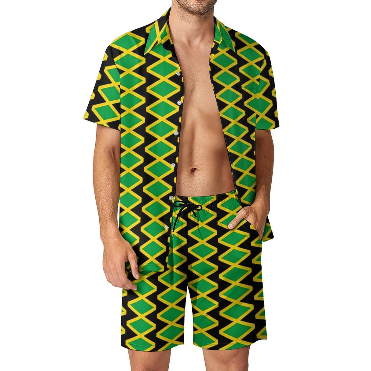 Jamaican Flag Men Sets Jamaica Cushion Aesthetic Casual