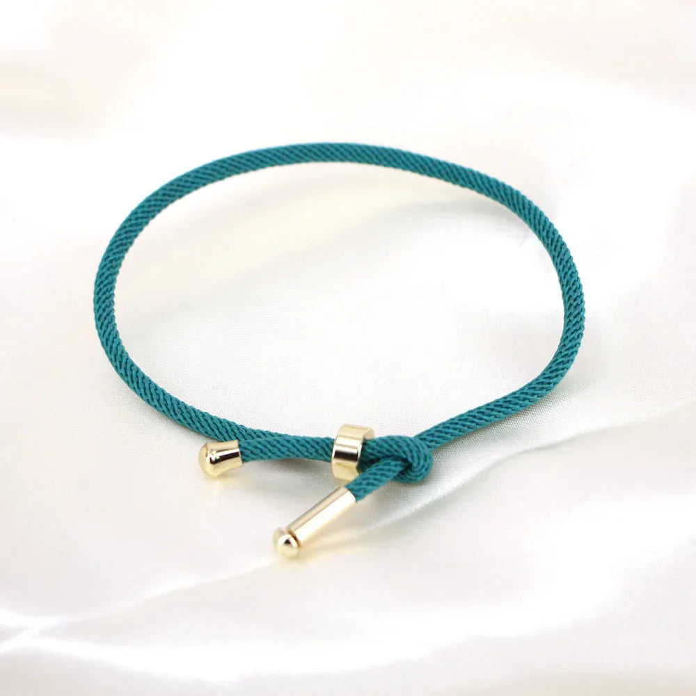 50PCS, Colorful Thread Rope Couple Bracelet Gold Copper