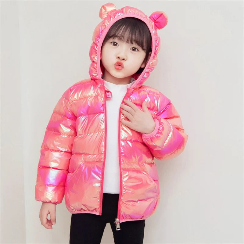 Winter Hooded Lightweight Down Jackets Children Girls Boys